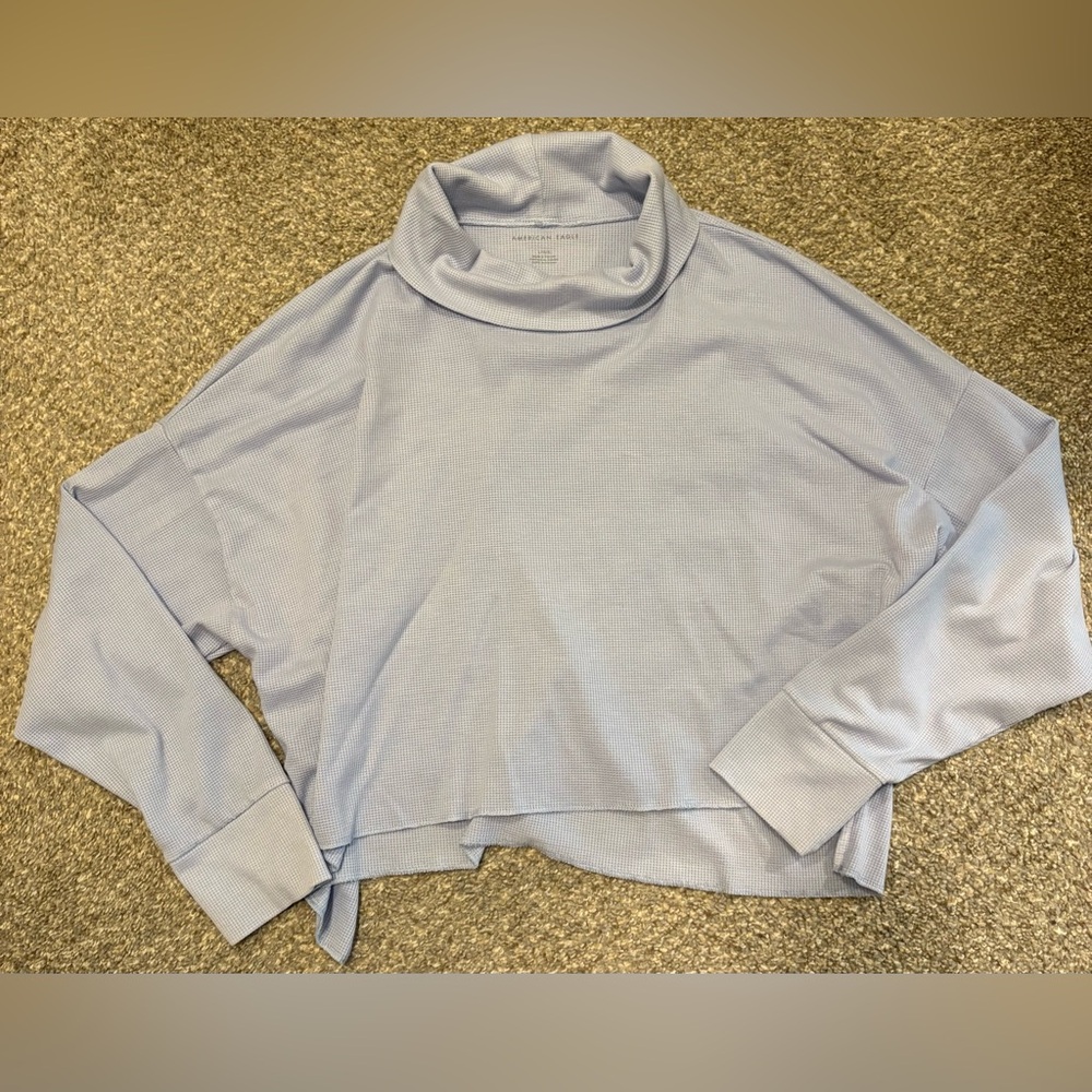 American Eagle Outfitters Blue Cowl Turtleneck Sweater